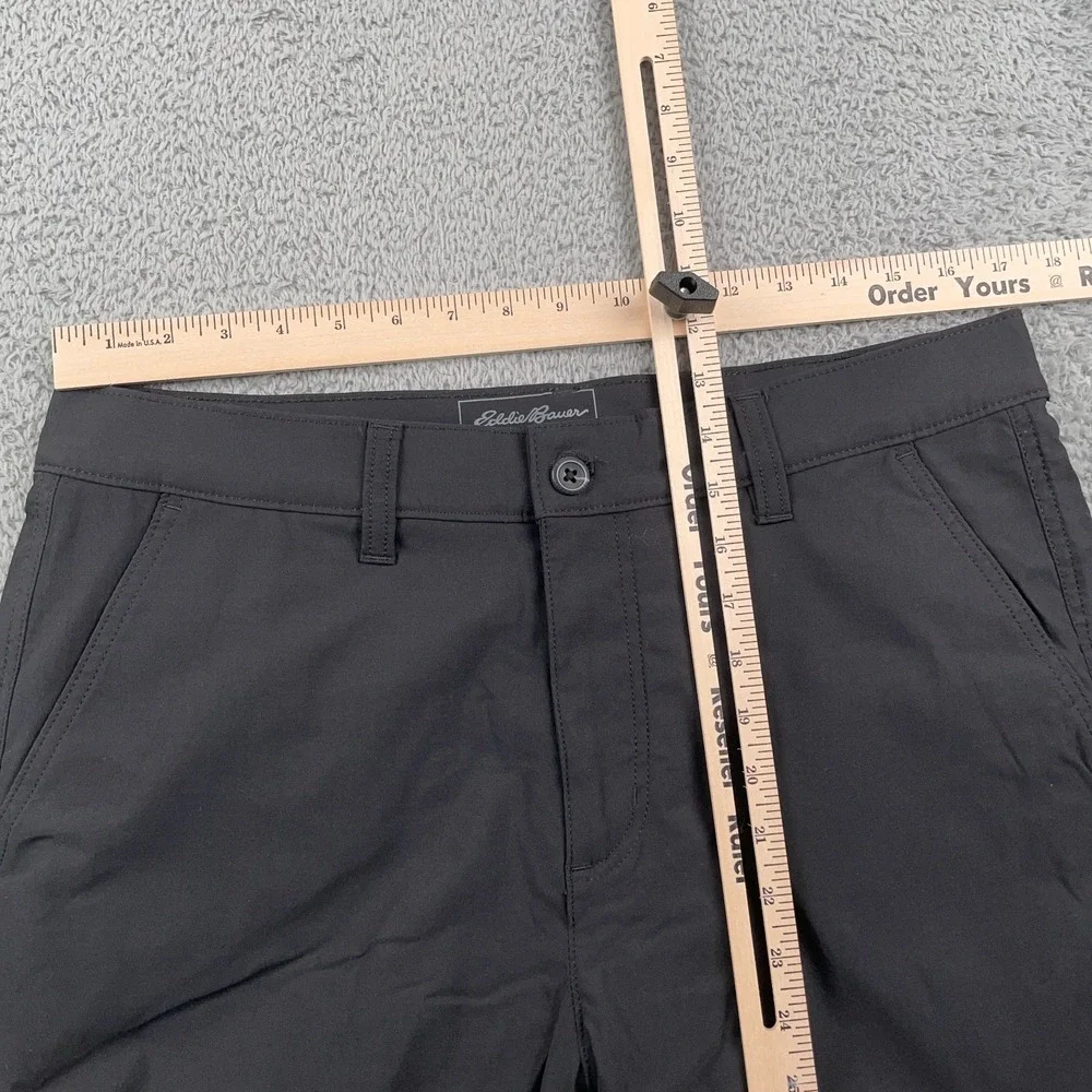 Eddie Bauer Shorts Mens 34 Black Travex Fleece Lined Stretch Outdoor Hiking